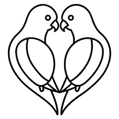 Lovebird line art vector