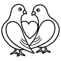 Lovebird line art vector