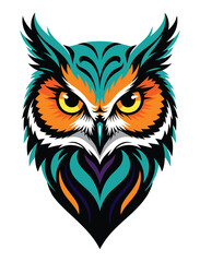 Vibrant Owl Colorful Vector Illustration.