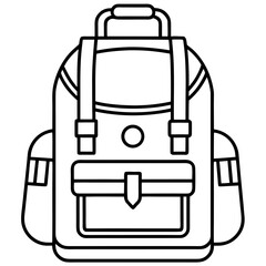 Travel Backpack line art vector