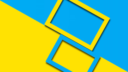 Blue yellow abstract frame background