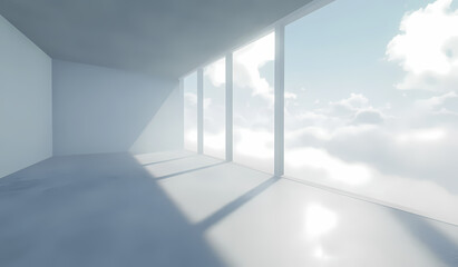 Obraz premium Modern Empty Room with Sky View