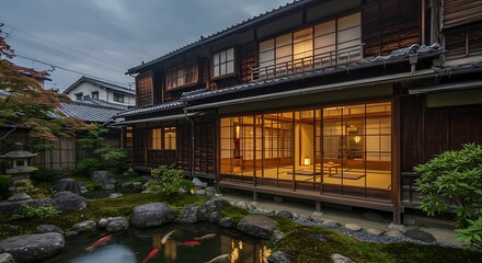 Traditional machiya house highlighting cultural influences in Japan showcasing modern elegance