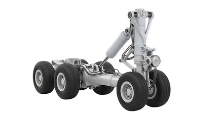 Airplane landing gear isolated on transparent background for safe landing