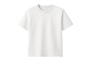 Simple white t-shirt mockup isolated on transparent background, ideal for showcasing designs and prints
