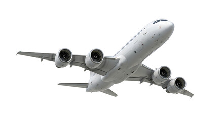Obraz premium Airplane with four engines isolated on transparent background