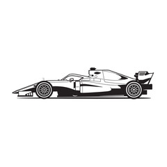 Obraz premium silhouette image of a formula 1 car with a transparent background