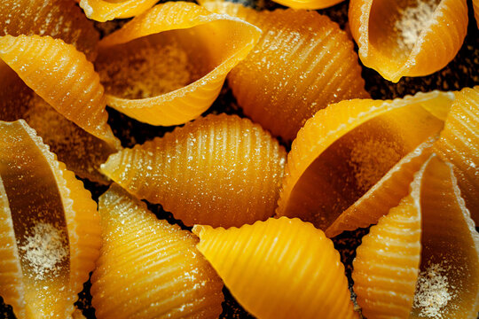 Spaghetti pasta macaroni close up texture art