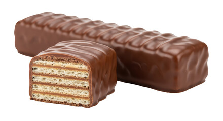 Isolated Chocolate Wafer Bars
