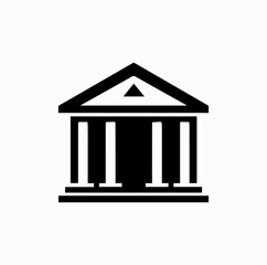 Bank Building Silhouette – Minimalist Financial Institution Icon