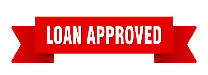 loan approved ribbon isolated on transparent background. loan approved ribbon