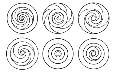 Spiral Designs, bundle of spirals, spiral line art