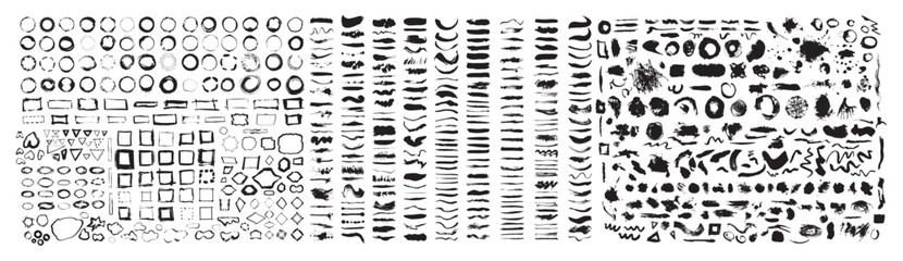 Set of Stains and Brushes and Frames