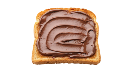 Isolated Toast with Chocolate Spread