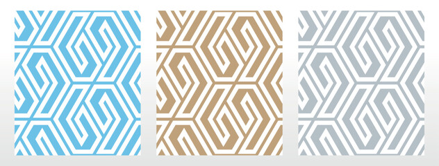 Set of abstract geometric patterns. Seamless vector backgrounds. Colored ornaments Graphic modern patterns Simple lattice graphic design