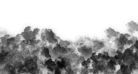 Isolated Black Smoke Curl for Creative Compositions