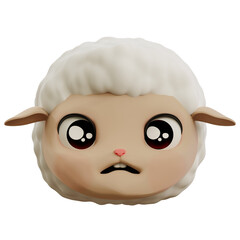 sad sheep 3d emoji