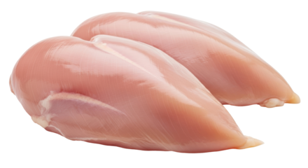 Isolated raw chicken breasts