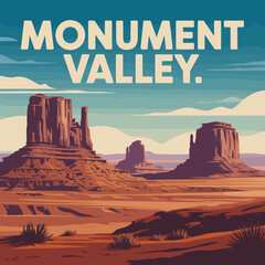 Monument Valley Desert Buttes Poster