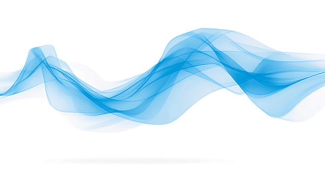 Elegant intricate blue smoke swirl shape effect transparent PNG cutout, isolated background. Silky dynamic flow presentation element