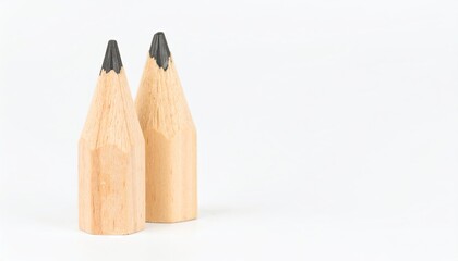 Pencil set on white isolated background close-up photography minimalist environment artistic concept
