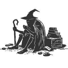 No Place in the New World Vintage Illustration Vector