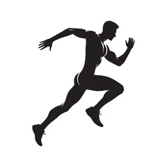 Fast Running Man Vector | Fitness and Athletics Design