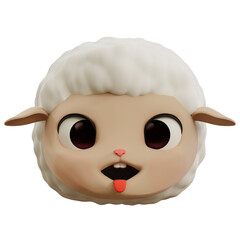 sheep sticking out its tongue 3d emoji