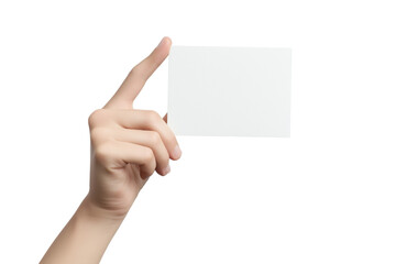 Obraz premium Man holding a blank rectangular piece of brown paper isolated on white or transparent background.PNG