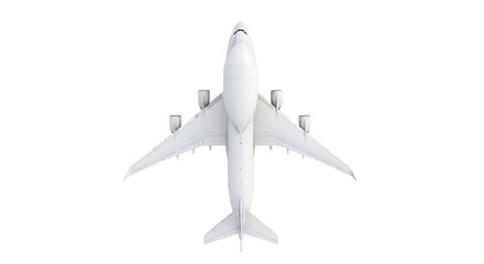 Fototapeta premium Aerial view of a passenger airplane isolated on transparent background