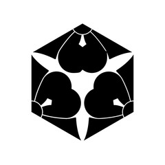 片喰紋・六角剣片喰（ろっかくけんかたばみ）/ 六角三つ割り剣片喰（ろっかくみつわりけんかたばみ）