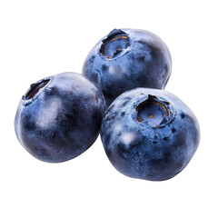 Obraz premium Three fresh blueberries clustered close together