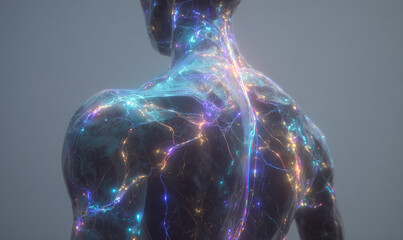 ANATOMÍA DIGITAL SIMPLIFICADA DEL CUERPO HUMANO CON RESPLANDOR