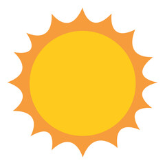 Yellow sun icon summer heat hot weather
