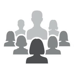 Diverse group of people silhouettes representing community and teamwork