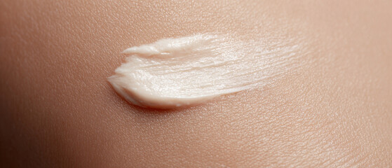 Close up of cream on skin, highlighting texture and smoothness