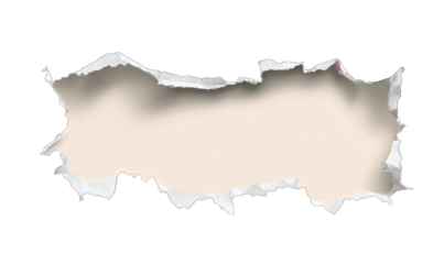 Ripped paper revealing a light beige area