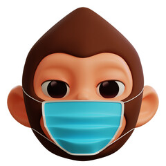 3d emoji monkey has flu