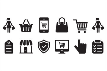 Pictogram Icons Set for Online Store and Digital Marketplace