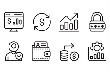 Minimalist Business and Investment Symbols for Commercial Use