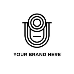 Letter U modern simple bold line minimal logo