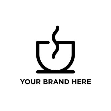 Hot Cup simple bold line minimal logo