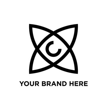  shuriken shape simple bold line minimal logo