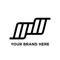 Letter MW simple bold line minimal logo