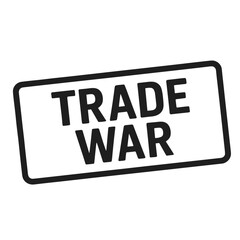 Trade war sign in bold typography on a white background  