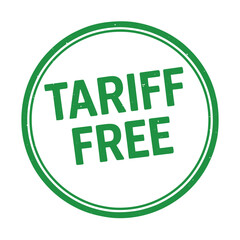 Tariff-Free label in green circle design for promotional use  