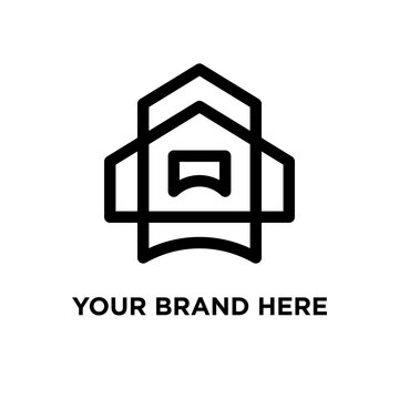 home rocket simple bold line minimal log