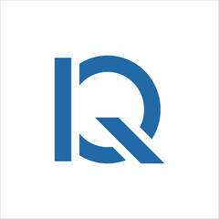 IQ logo concept with minimalist modern style, letter I with Q logo design, geometrical IQ logo