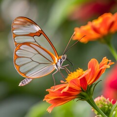 Fototapeta premium butterfly on flower