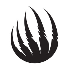 Black and White Animal Claw Scratches Vector